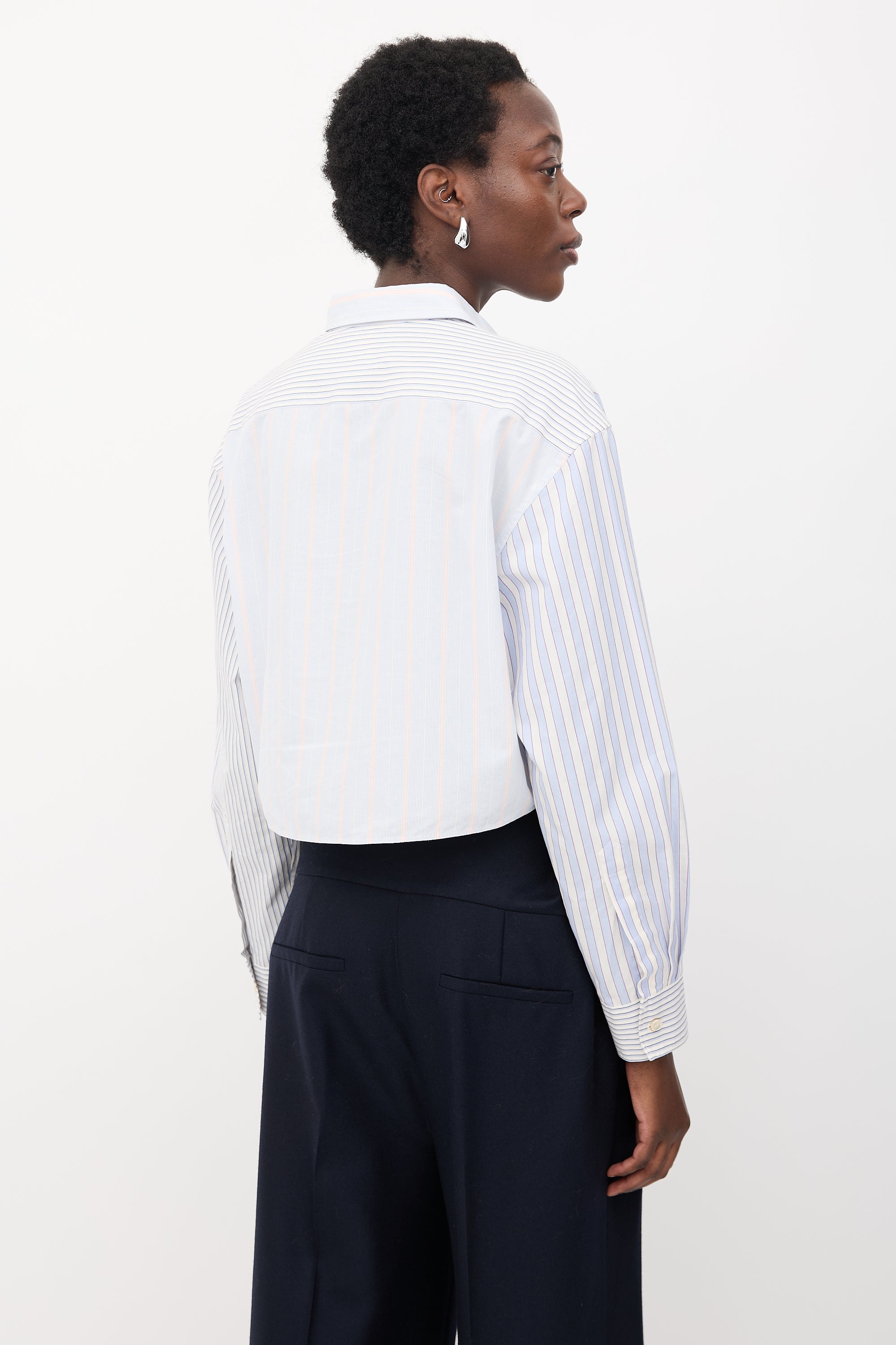 Stella McCartney Multi-Stripe Cropped Shirt