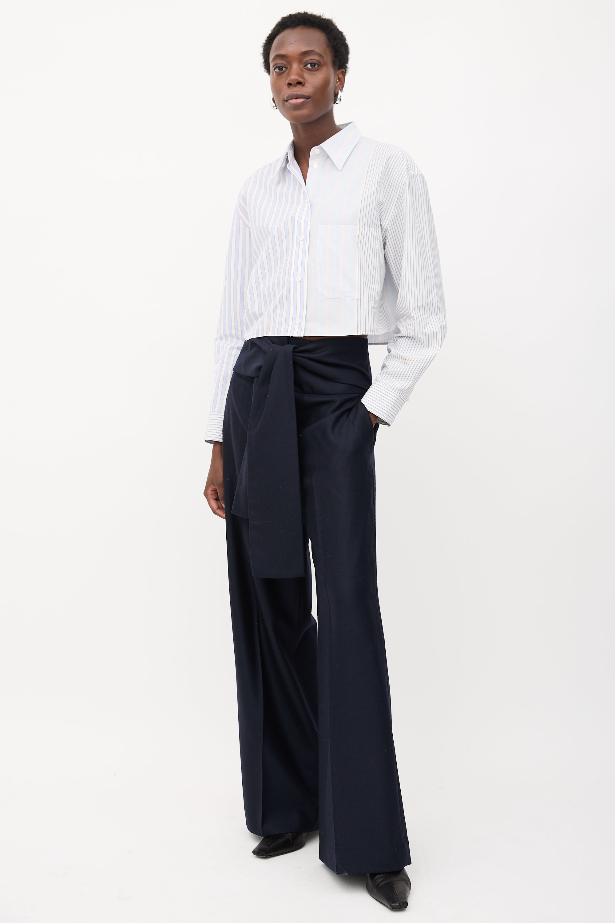 Stella McCartney Multi-Stripe Cropped Shirt
