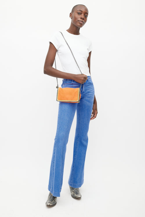 Stella McCartney Neon Orange & Silver Falabella Bag