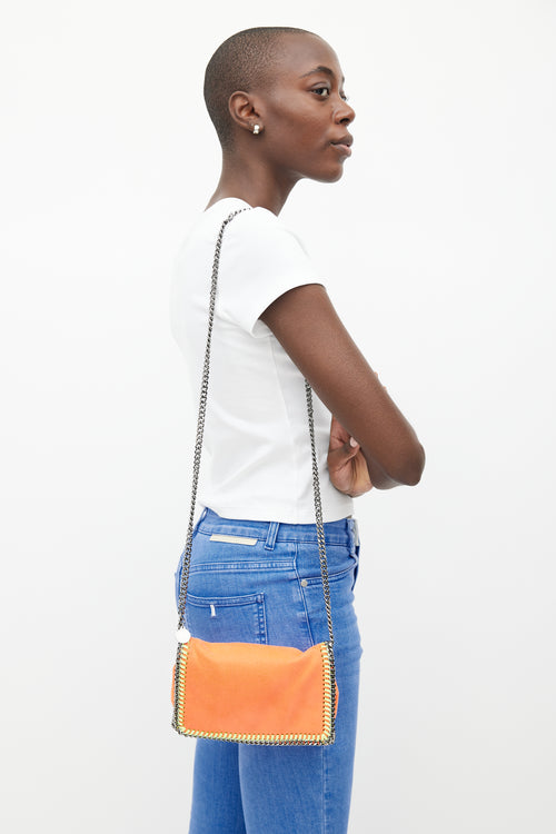 Stella McCartney Neon Orange & Silver Falabella Bag