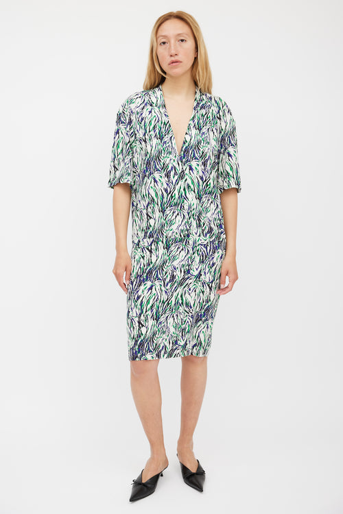 Stella McCartney White & Multicolour Silk Patterned Dress