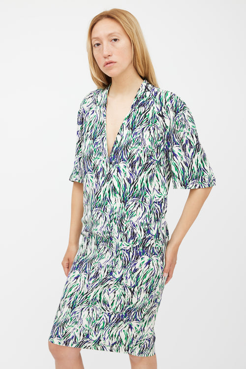 Stella McCartney White & Multicolour Silk Patterned Dress