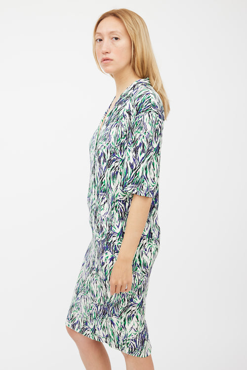 Stella McCartney White & Multicolour Silk Patterned Dress