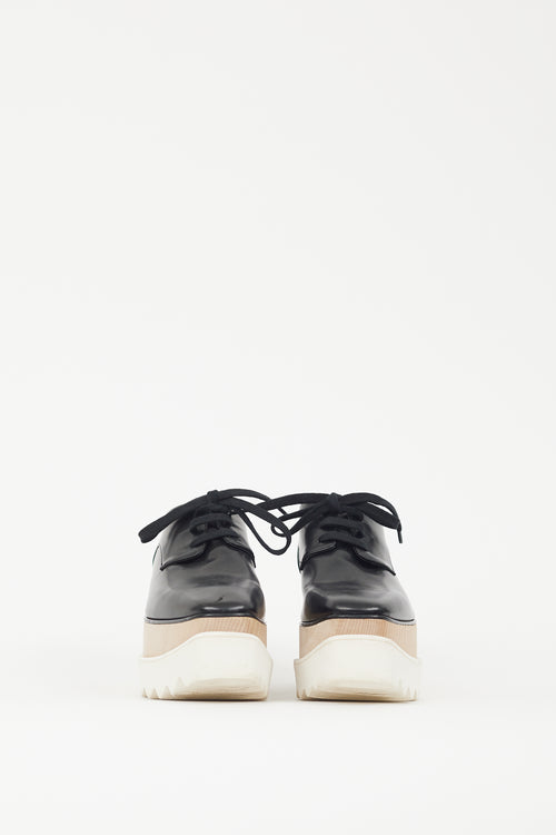 Stella McCartney Black & Beige Elyse Platform Derby