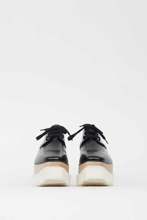 Stella McCartney Black & Beige Faux Leather Elyse Derby