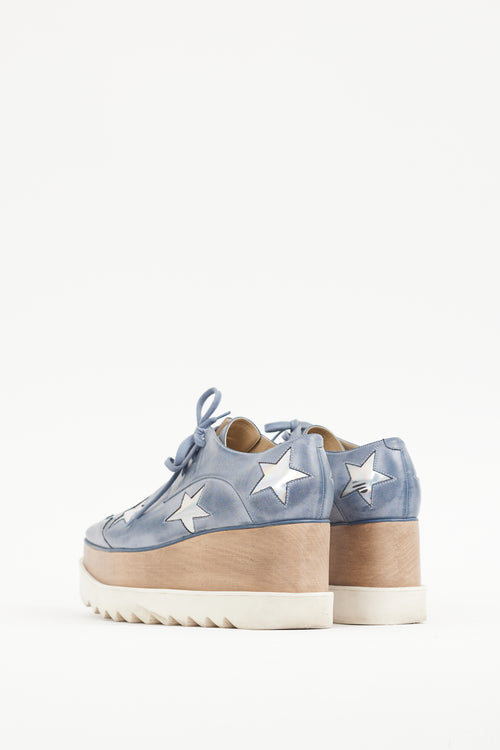 Stella McCartney Blue & Multicolour Faux Leather Elyse Star Derby Boot