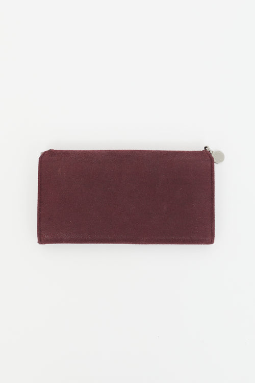 Stella McCartney Burgundy & Gunmetal Falabella Long Wallet