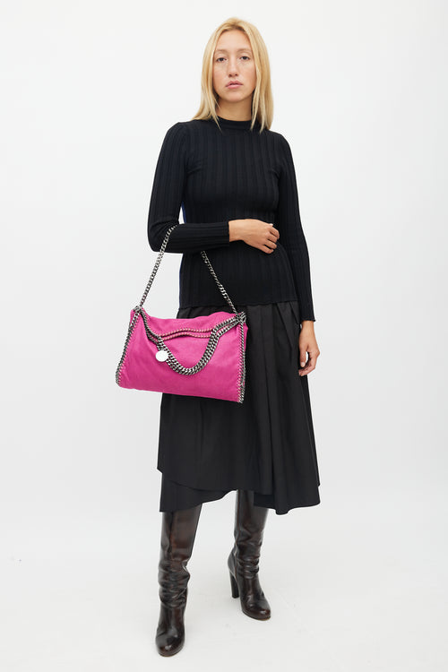 Stella McCartney Pink & Silver Falabella Suede Bag