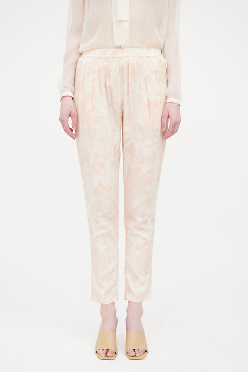 Stella McCartney Pink & Beige Floral Pant