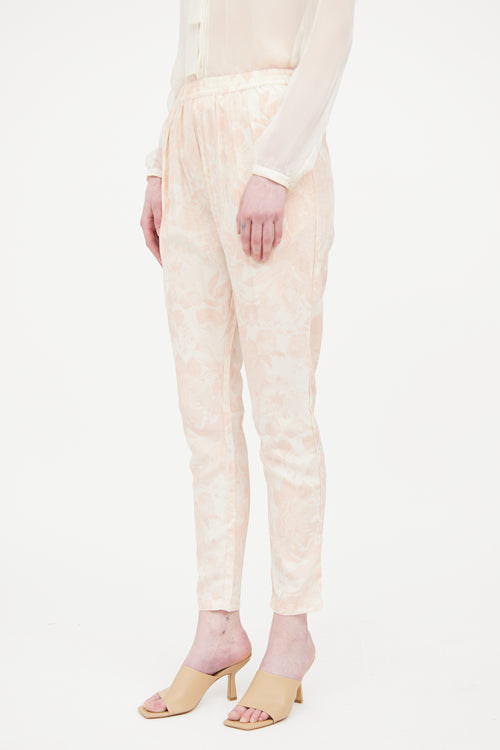 Stella McCartney Pink & Beige Floral Pant