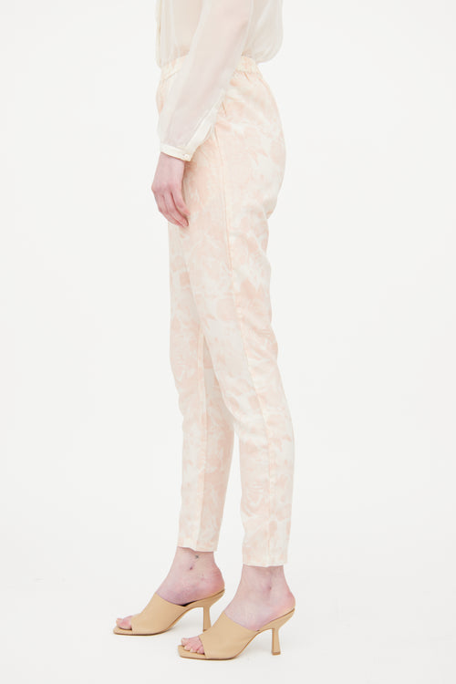 Stella McCartney Pink & Beige Floral Pant