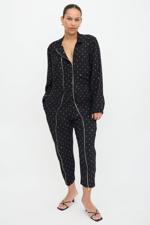 Stella McCartney Silk Printed Zip Jumpsuit