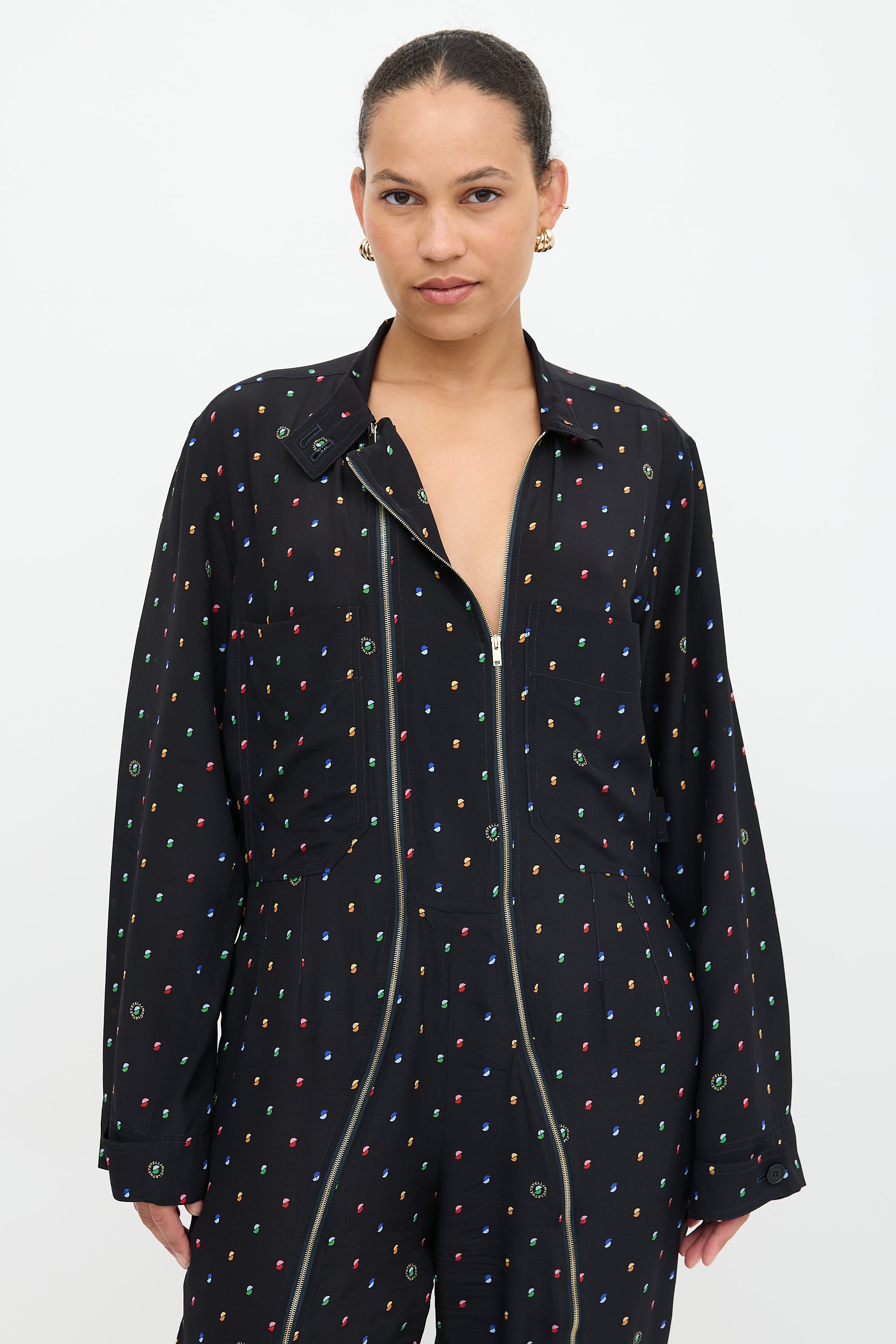 Stella McCartney Silk Printed Zip Jumpsuit