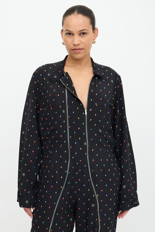 Stella McCartney Silk Printed Zip Jumpsuit