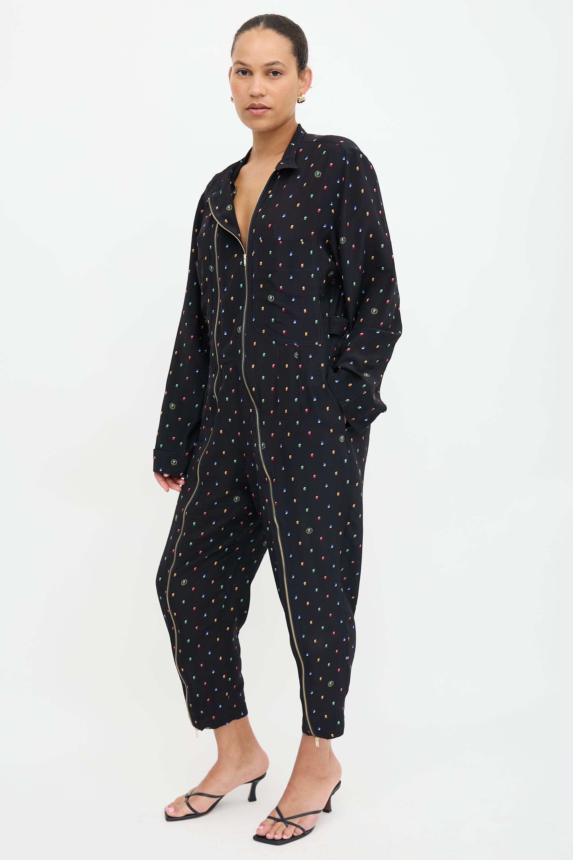 Stella McCartney Silk Printed Zip Jumpsuit