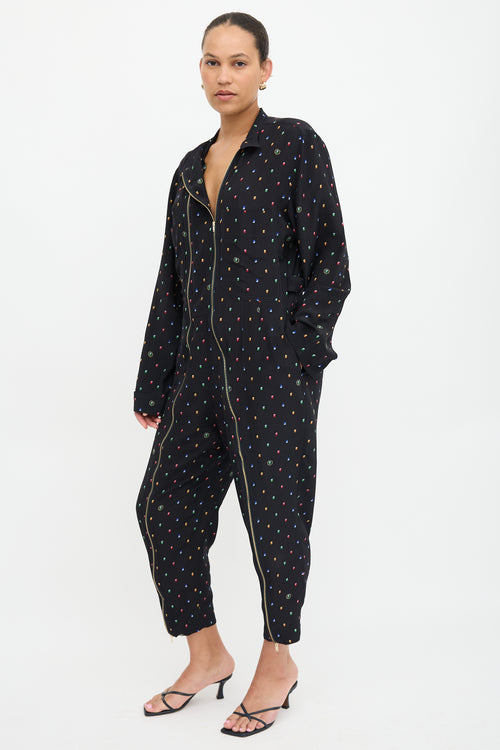 Stella McCartney Silk Printed Zip Jumpsuit