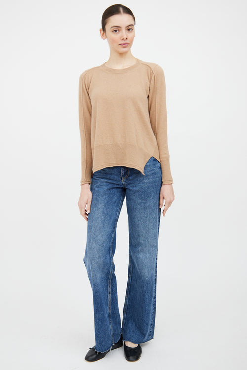 Burberry Beige Cashmere Knit Handkerchief Sweater