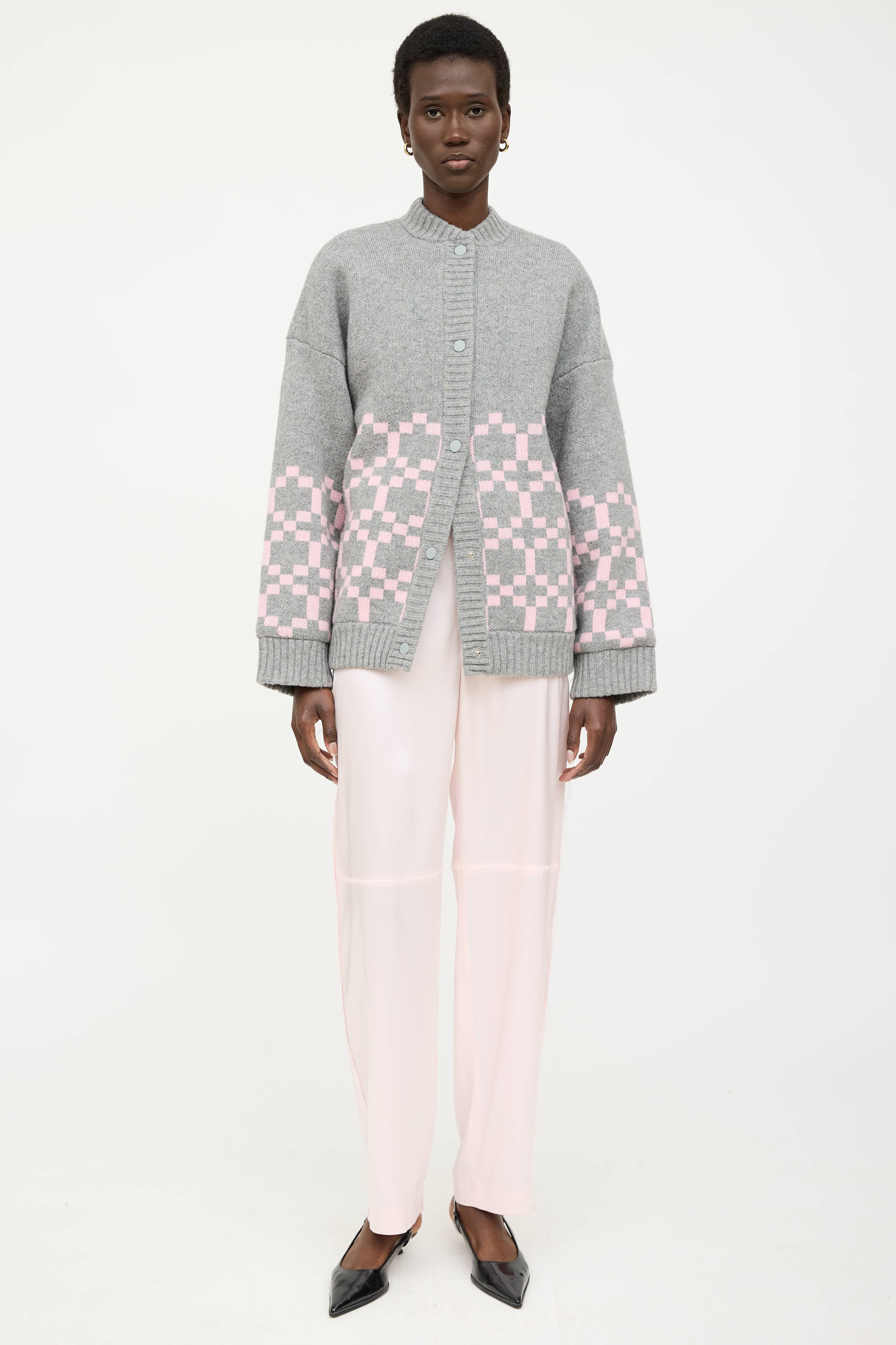 Stine Goya Wool Checkered Knit Jacket