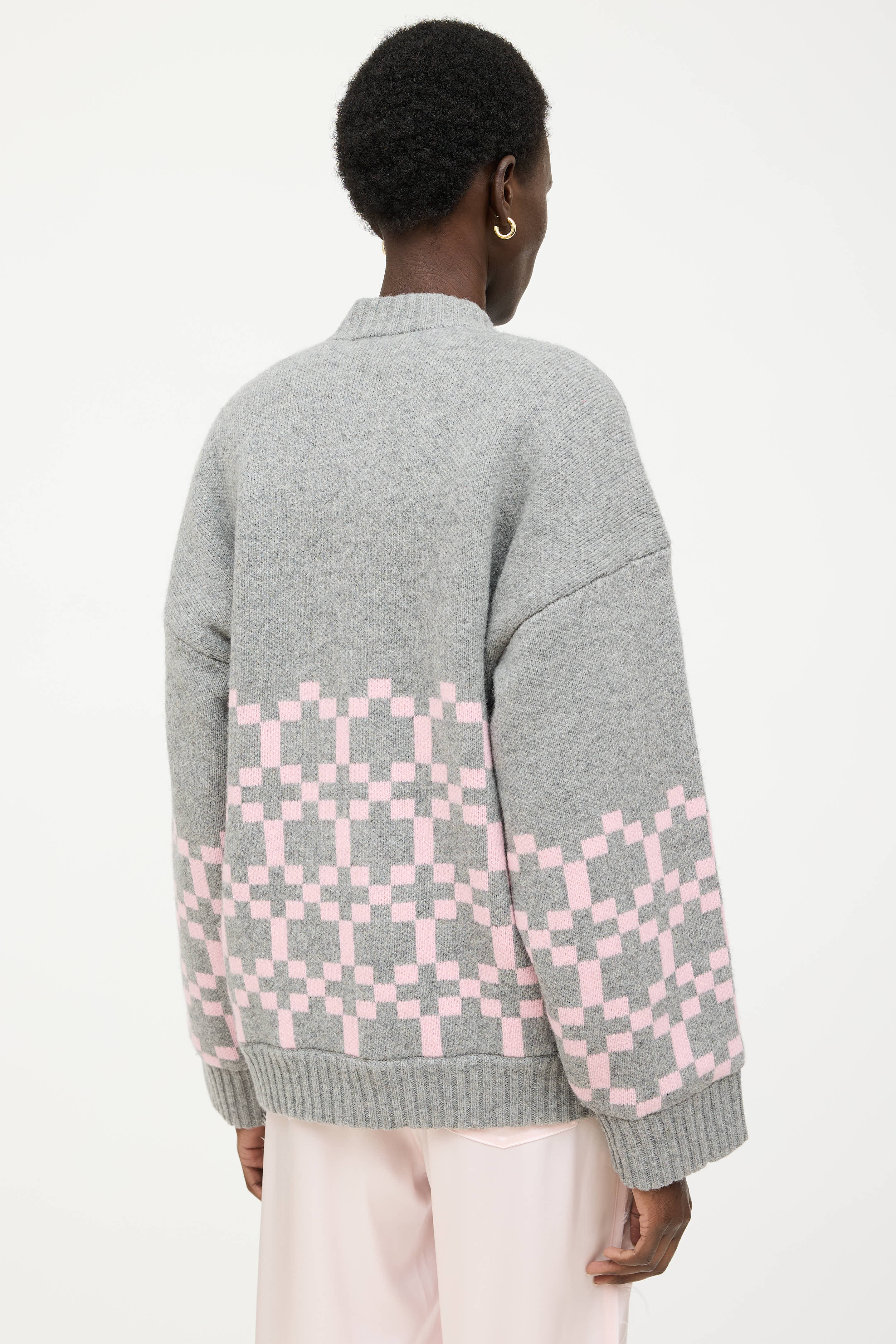 Stine Goya Wool Checkered Knit Jacket