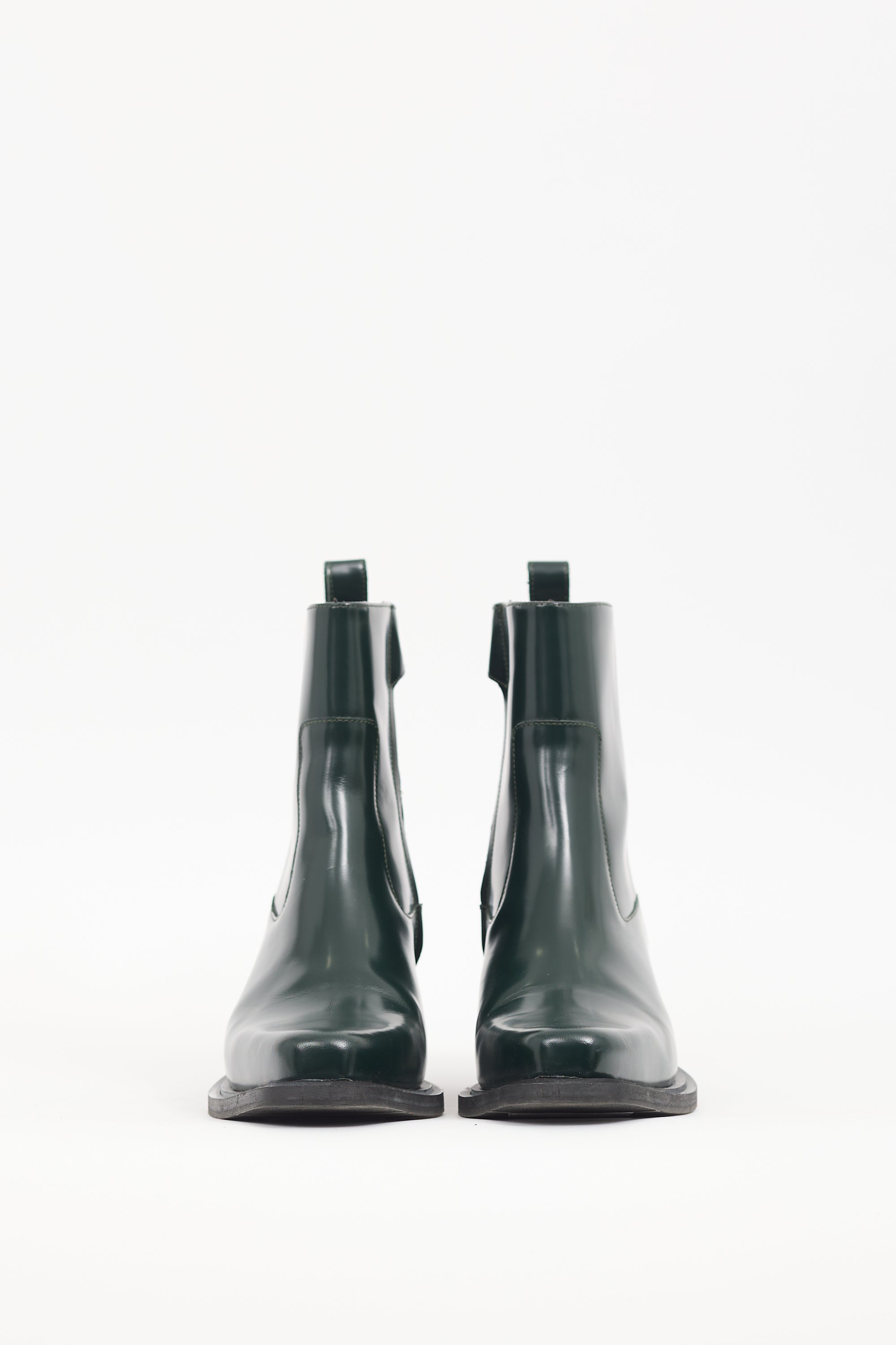 Stine Goya Green Leather Gurly Ankle Boot