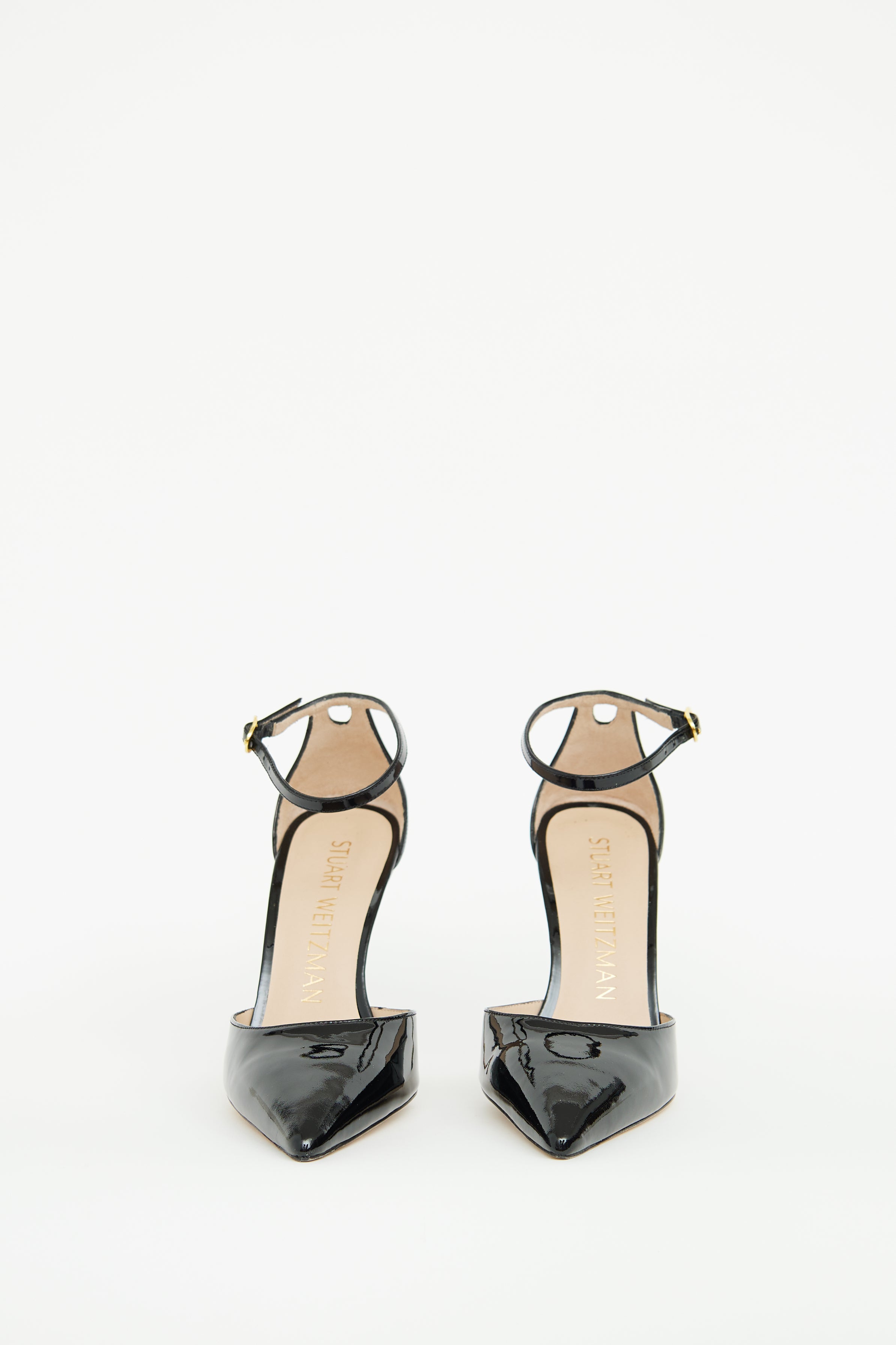 Stuart Weitzman Black Patent Pointed Toe Pump