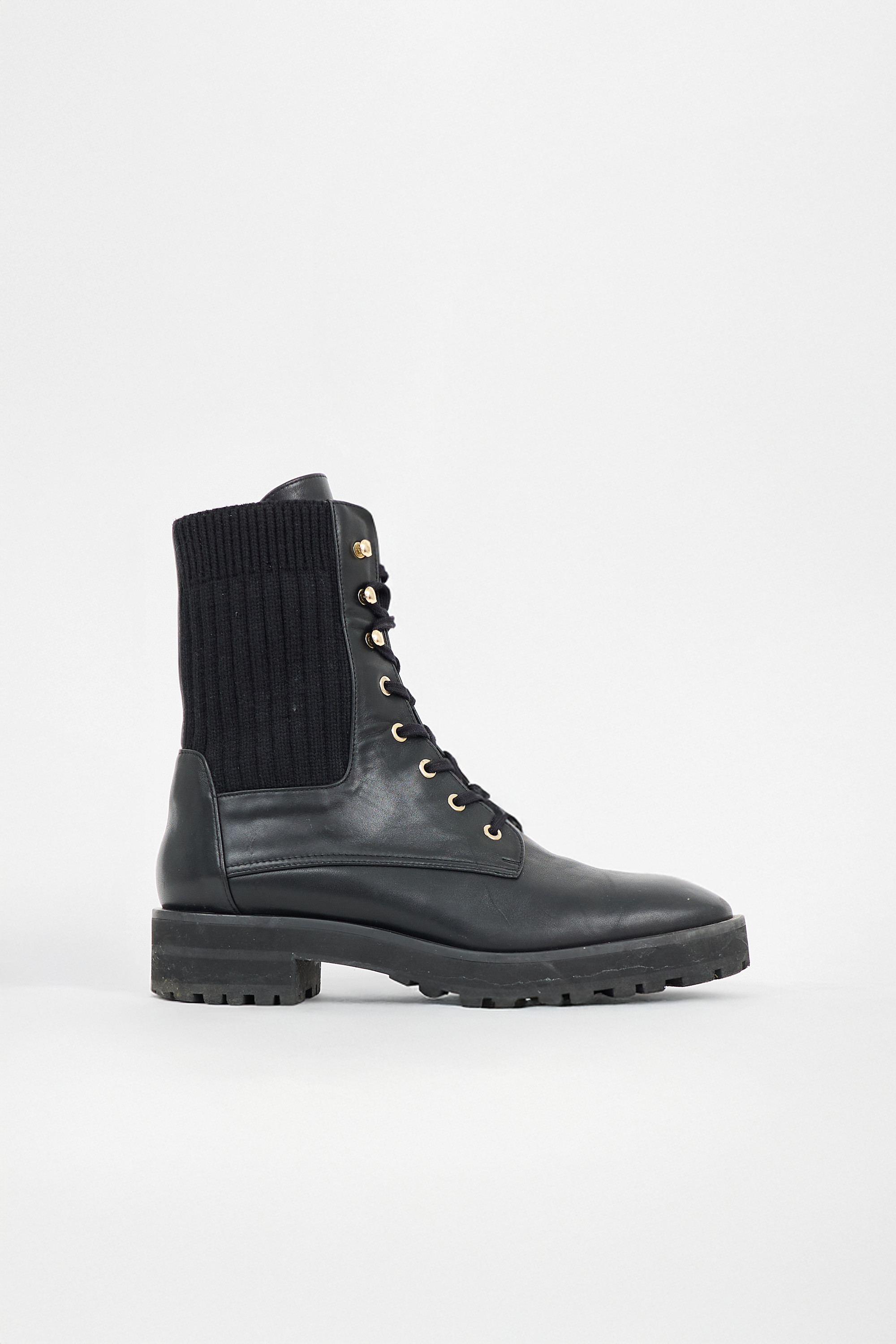 Stuart Weitzman Leather & Knit Alpine Boot