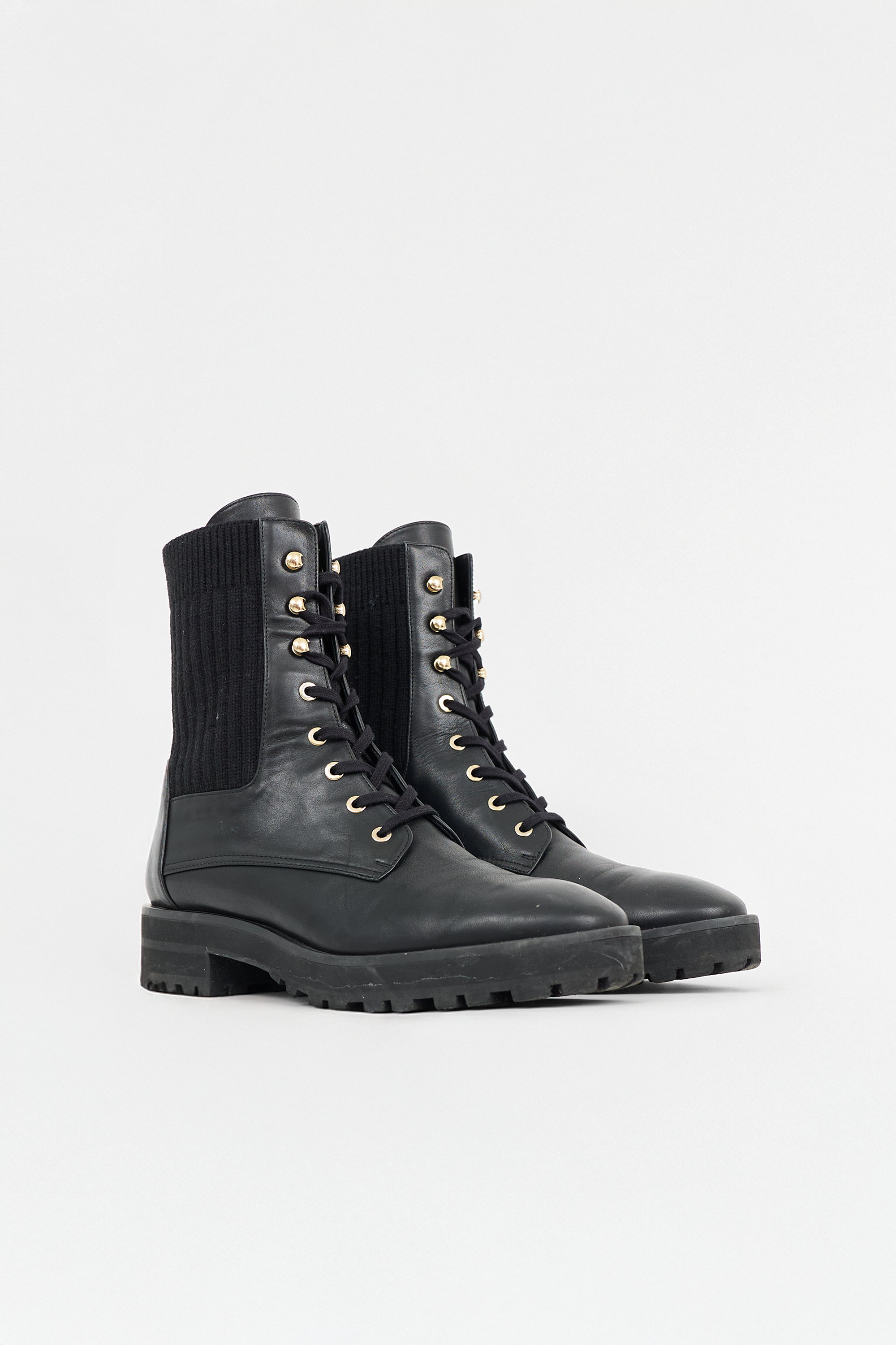Stuart Weitzman Leather & Knit Alpine Boot
