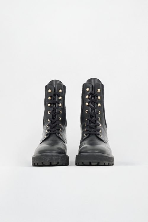 Stuart Weitzman Leather & Knit Alpine Boot