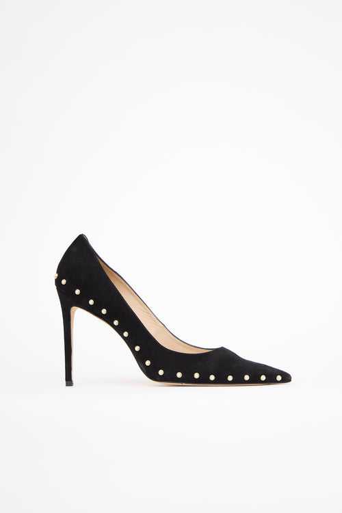Stuart Weitzman Suede Pearl 100 Pump