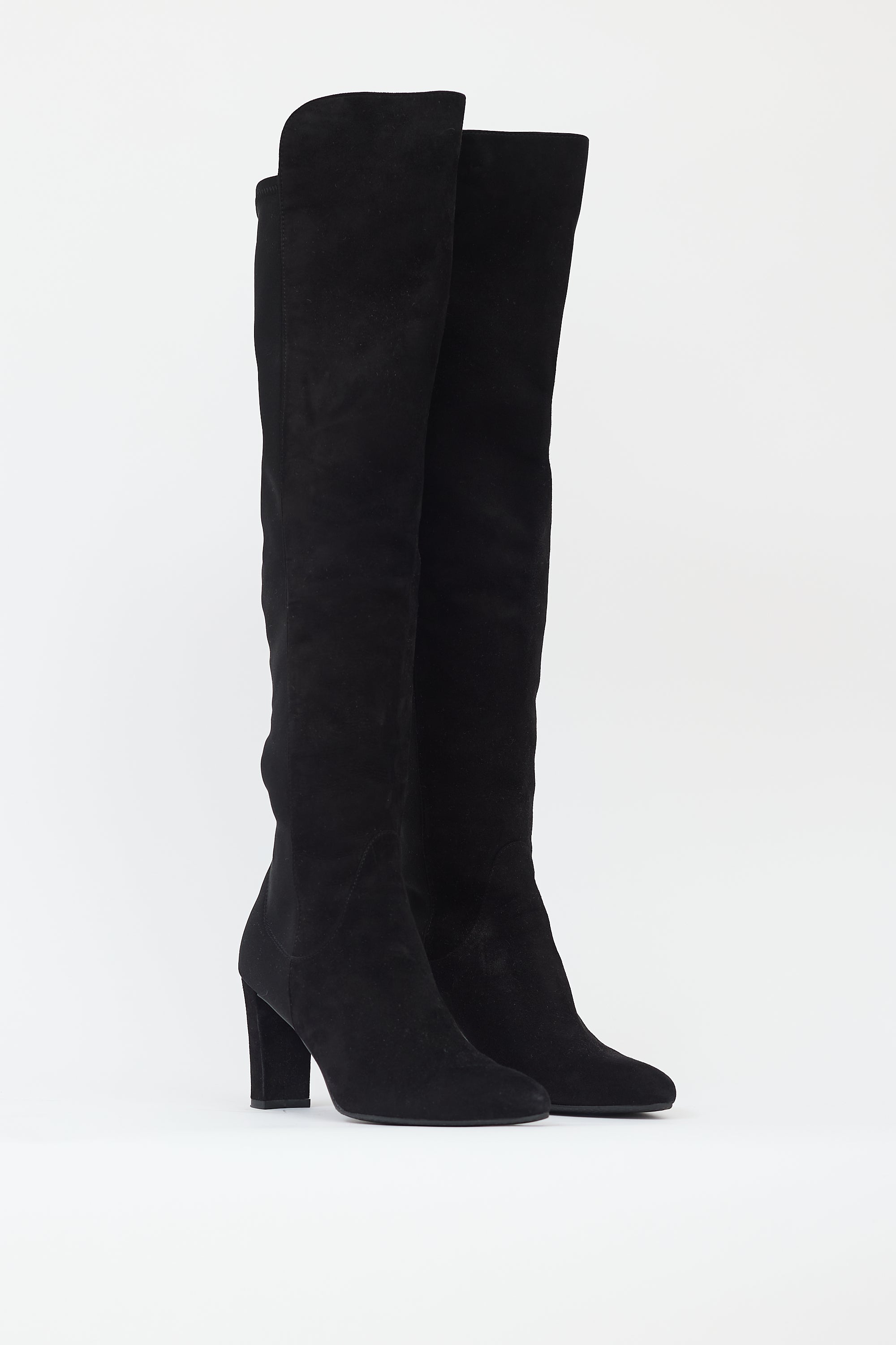 Stuart Weitzman Black Suede Gillian Over The Knee Boot