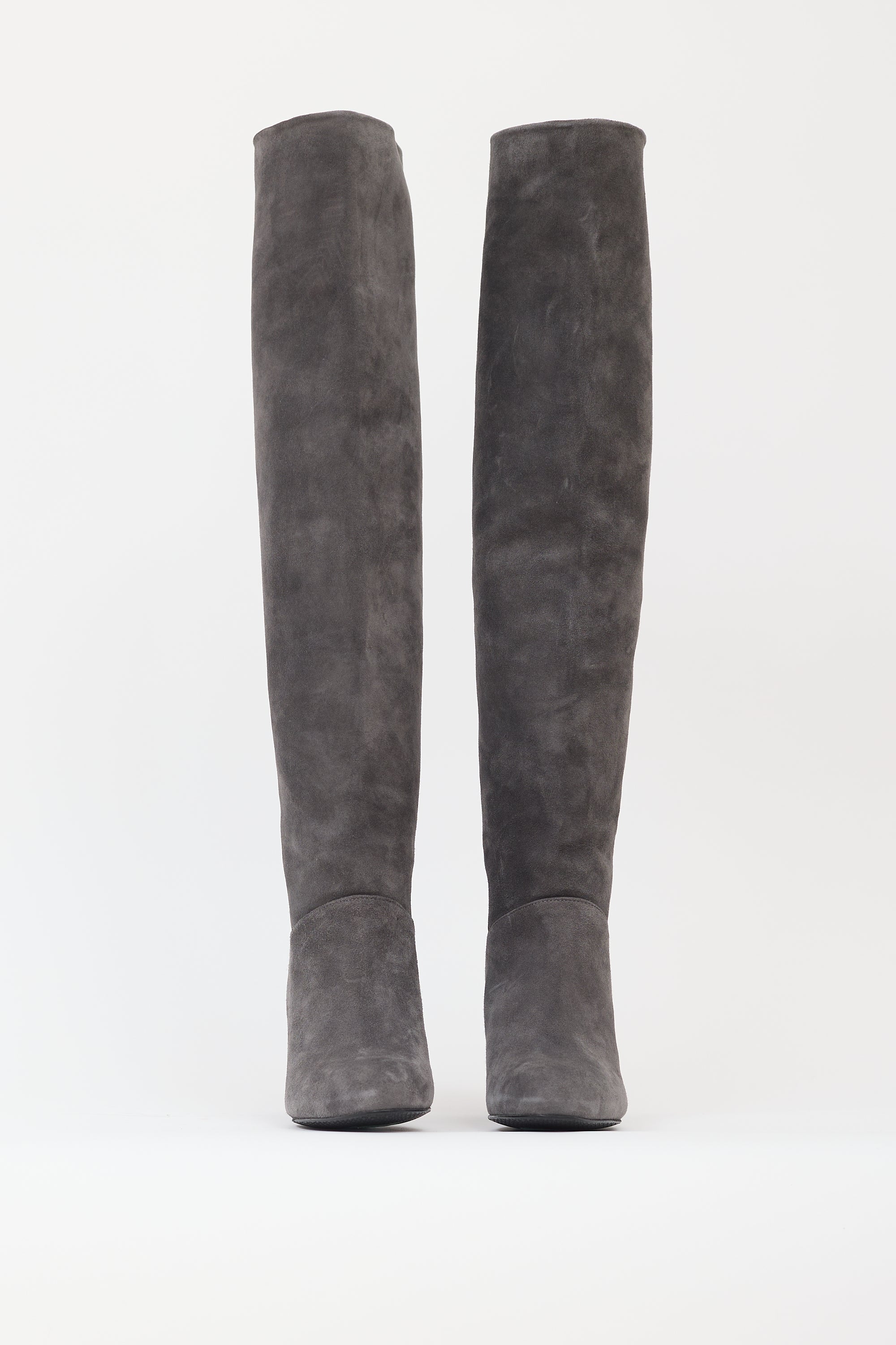Stuart Weitzman Dark Grey Suede Over The Knee Boot