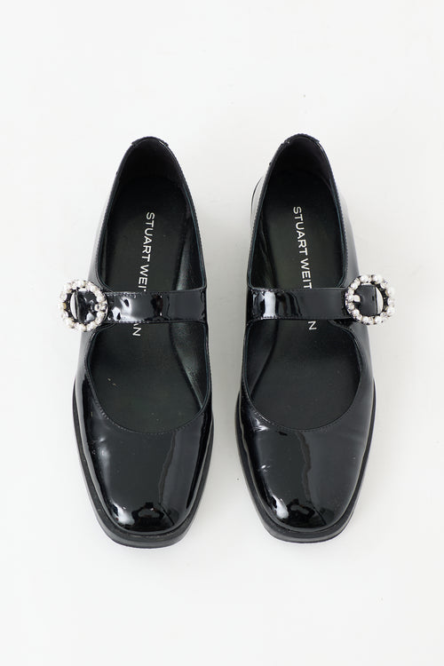 Stuart Weitzman Patent Loralei Embellished Flat
