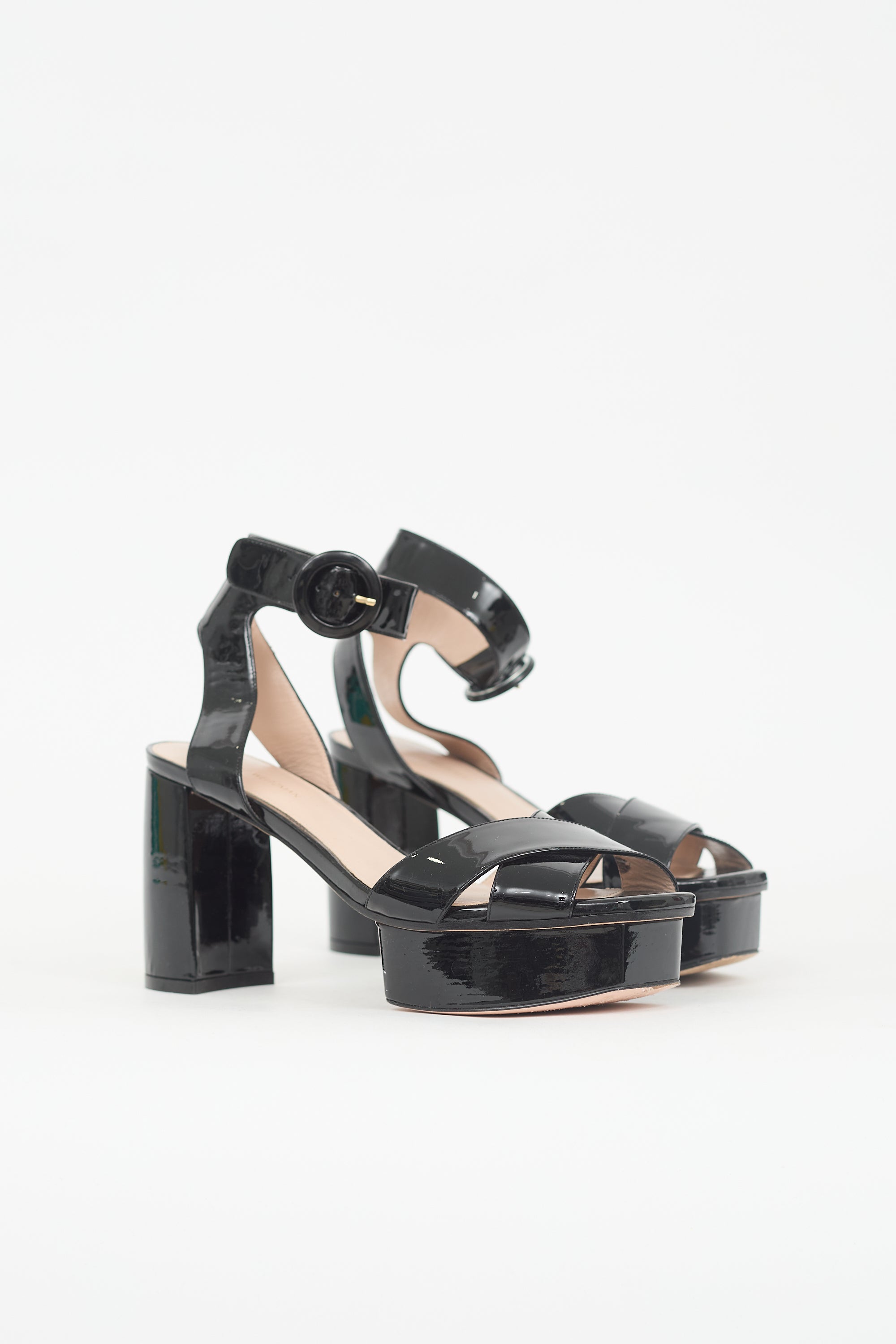 Stuart Weitzman Patent Platform Sandal