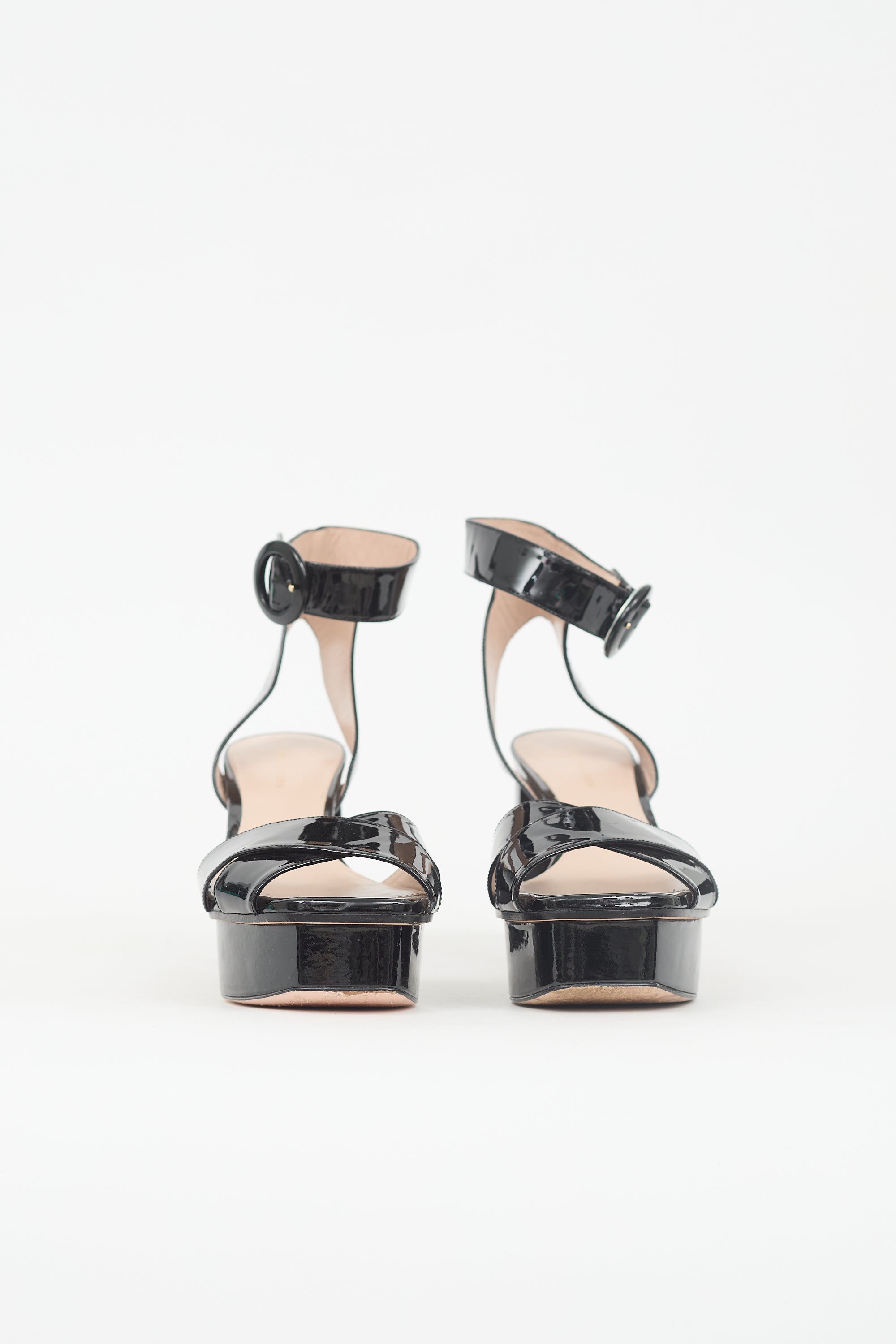 Stuart Weitzman Patent Platform Sandal
