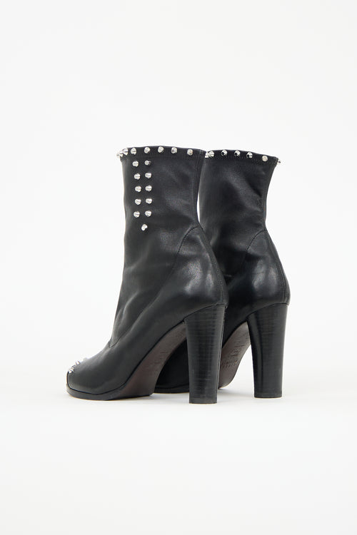 Stuart Weitzman Studded Peep Toe Boot