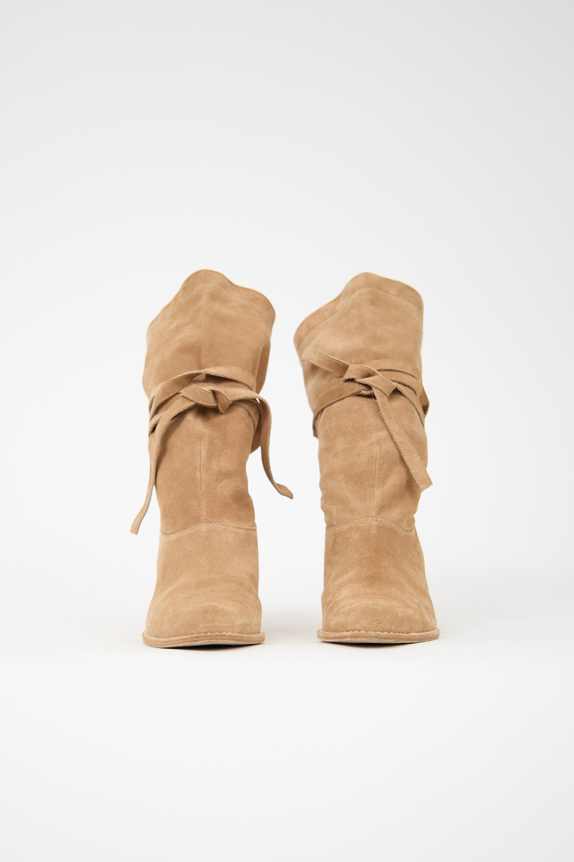 Stuart Weitzman Suede Wrap Around Strap Boot