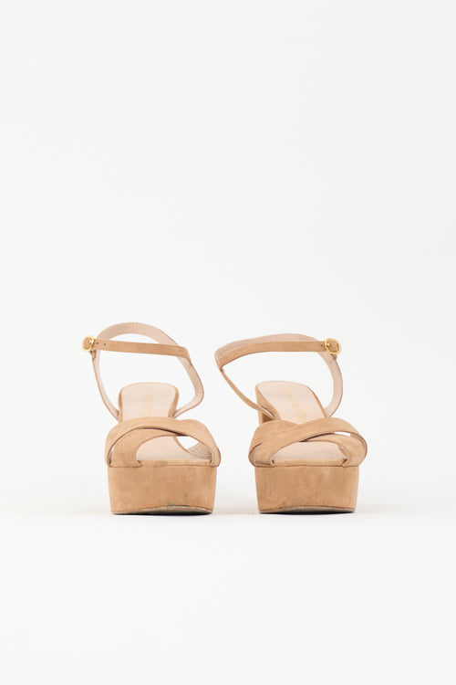 Stuart Weitzman Suede Ivona Platform Sandal