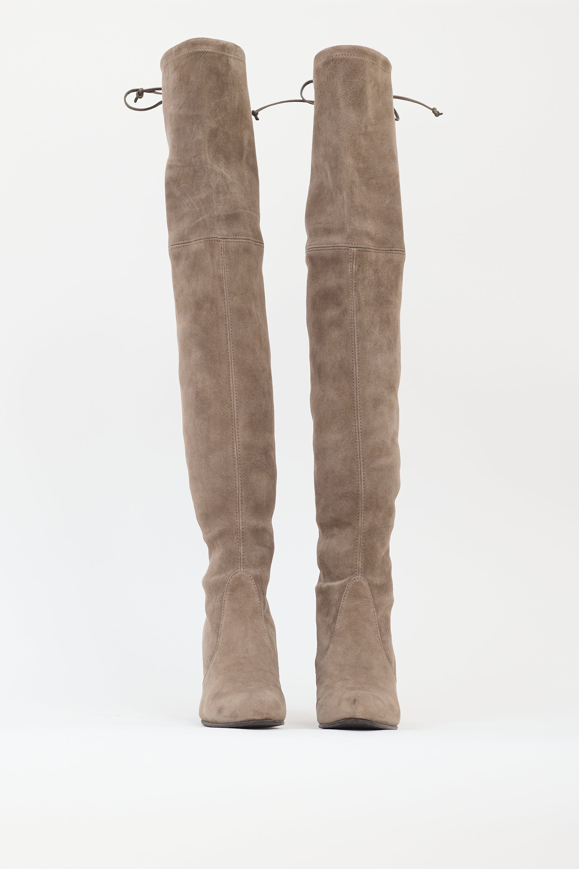 Stuart Weitzman Taupe Suede Highland Boot