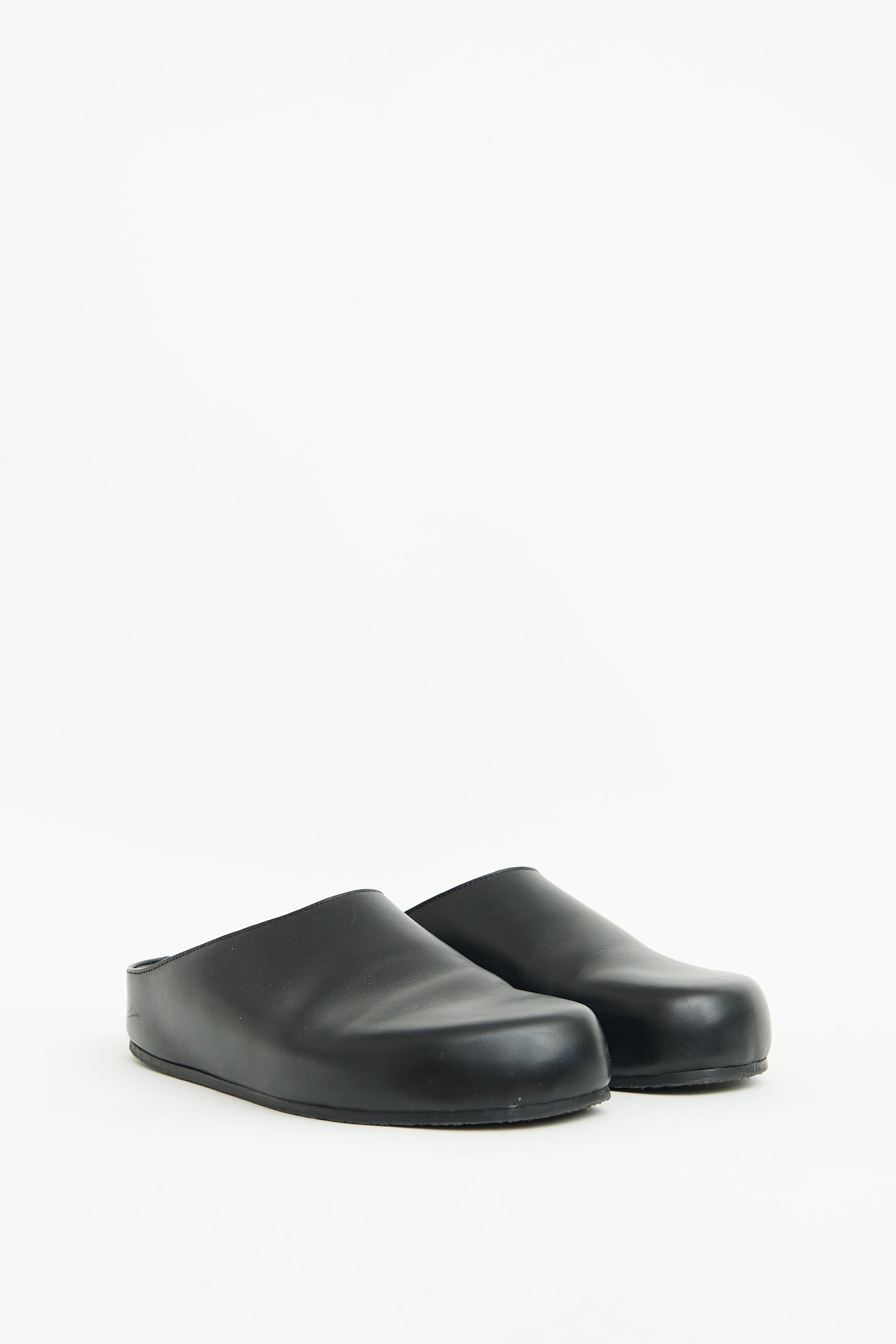 Studio Nicholson Black Leather Clog Loafer Mule
