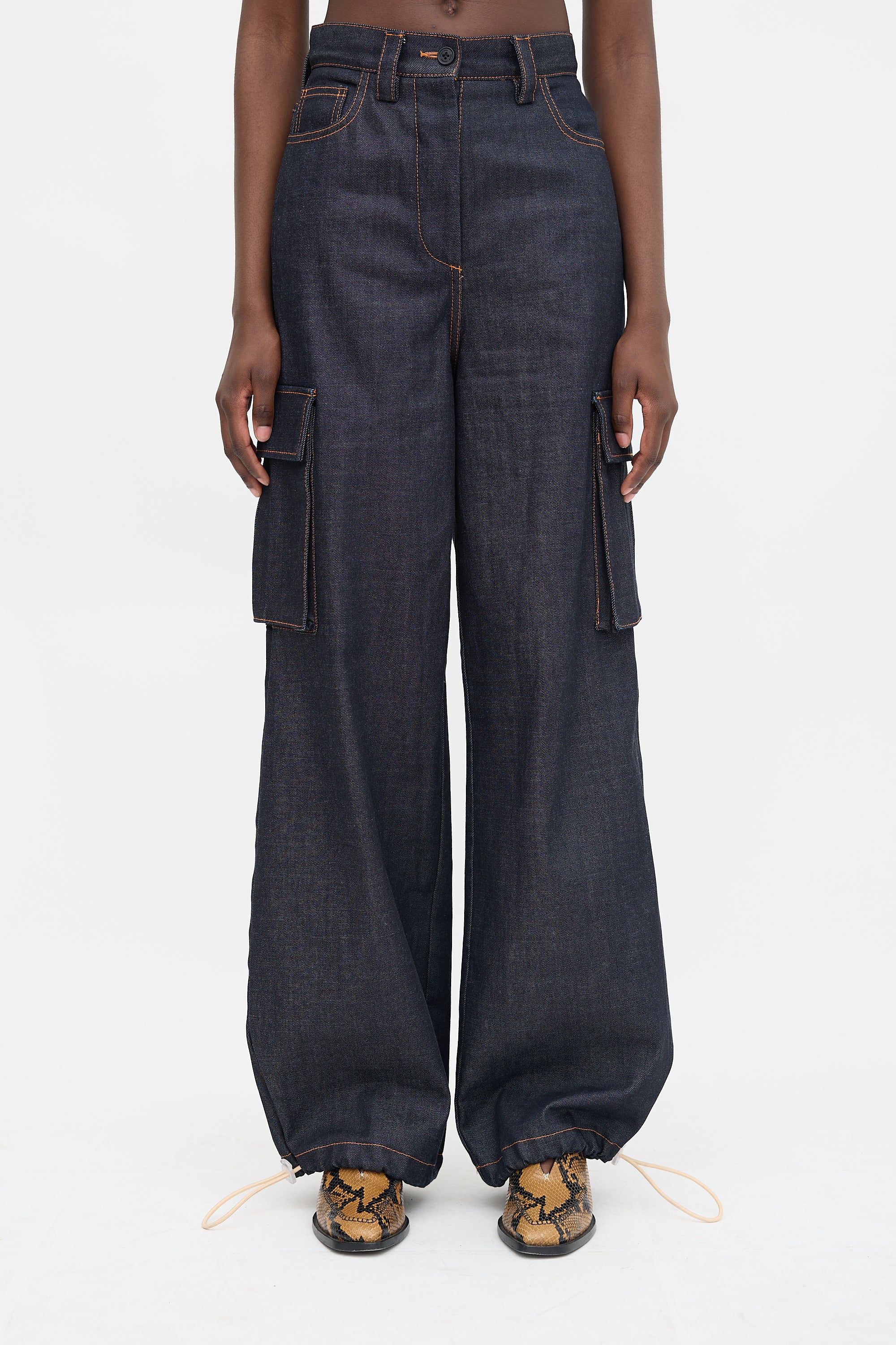 Sunnei Drawcord Wide Leg Jeans