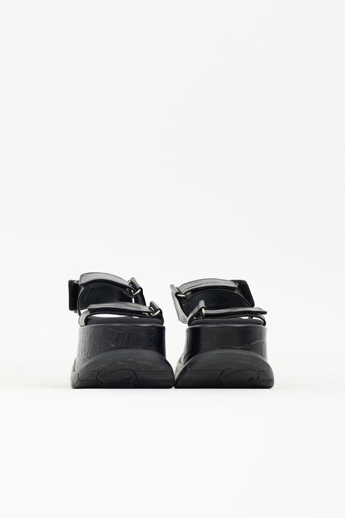 Sunnei Embossed Leather Platform Sandal