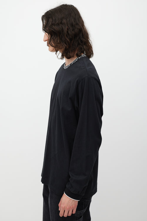 Supreme Black & White Script Logo Trimmed Top