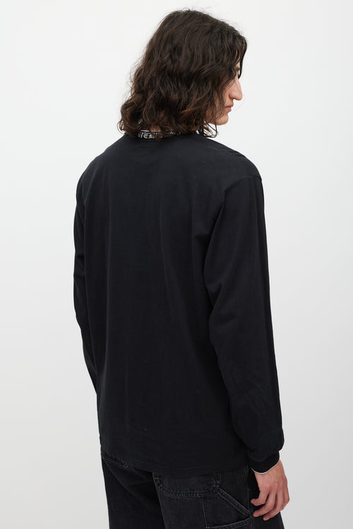 Supreme Black & White Script Logo Trimmed Top