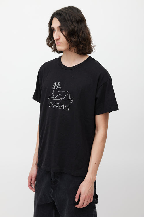 Supreme Black & White Sphinx Logo T-Shirt