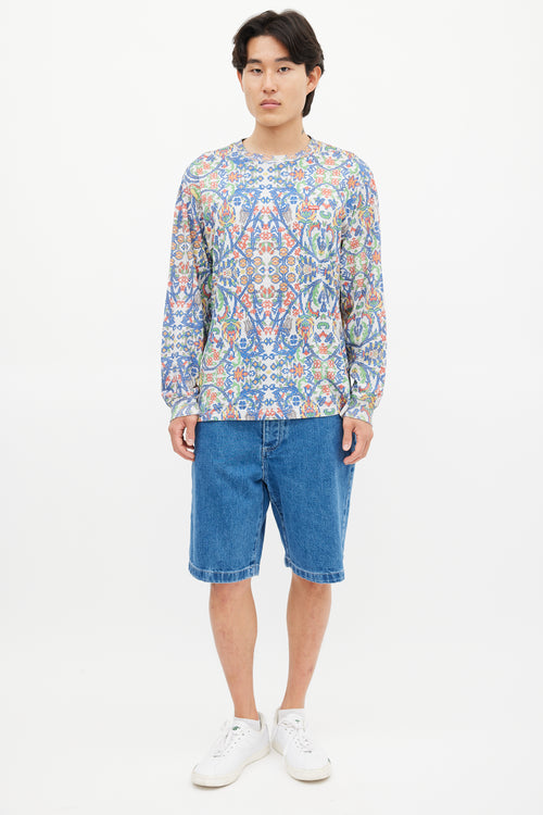 Supreme White & Multicolour Floral Mosaic Top