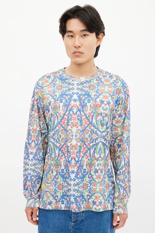 Supreme White & Multicolour Floral Mosaic Top