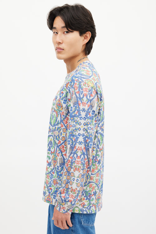 Supreme White & Multicolour Floral Mosaic Top