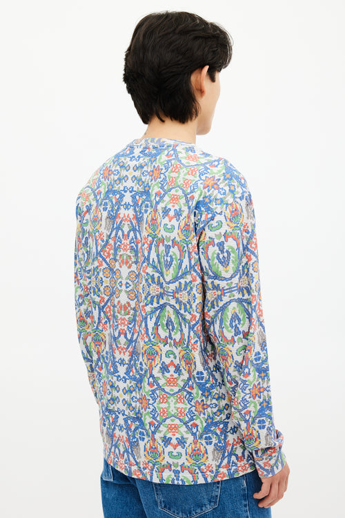 Supreme White & Multicolour Floral Mosaic Top