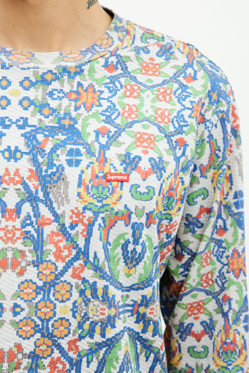 Supreme White & Multicolour Floral Mosaic Top