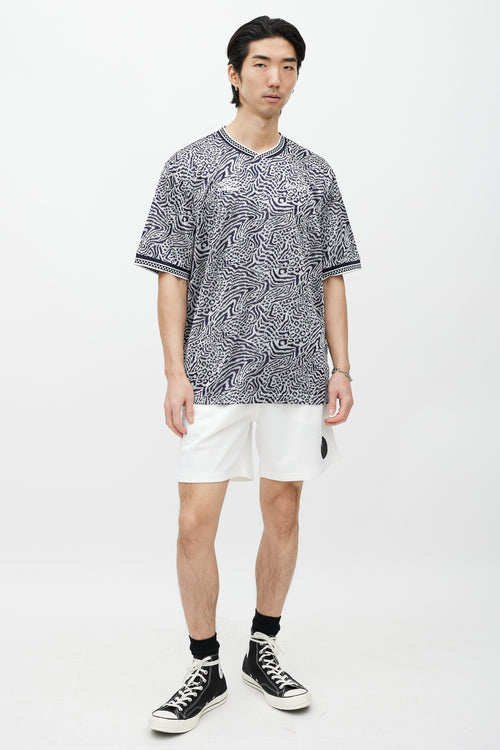 Supreme X Umbro Navy & White Printed Jersey T-Shirt